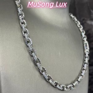 VVS Moissanite 925 Sterling Silver Miami Cuban Chain 7MM 22inches White