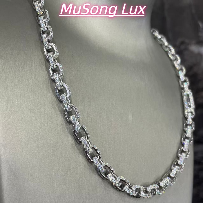 VVS Moissanite 925 Sterling Silver Miami Cuban Chain 7MM 22inches White