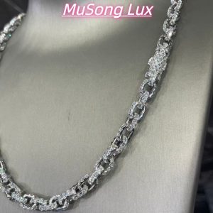 VVS Moissanite 925 Sterling Silver Miami Cuban Chain 7MM 22inches White
