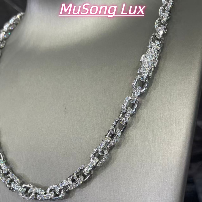 VVS Moissanite 925 Sterling Silver Miami Cuban Chain 7MM 22inches White