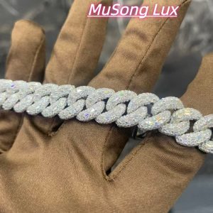 VVS Moissanite 925 Sterling Silver Bracelet 16mm 8inches White