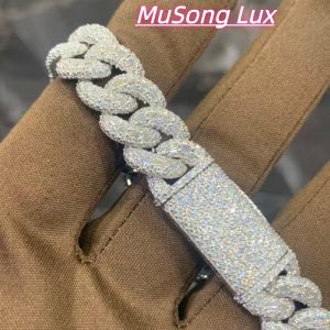 VVS Moissanite 925 Sterling Silver Bracelet 16mm 8inches White