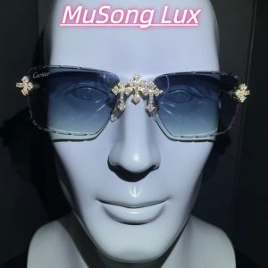 VVS Moissanite Cartier horn cross glasses