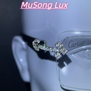 VVS Moissanite Cartier horn cross glasses