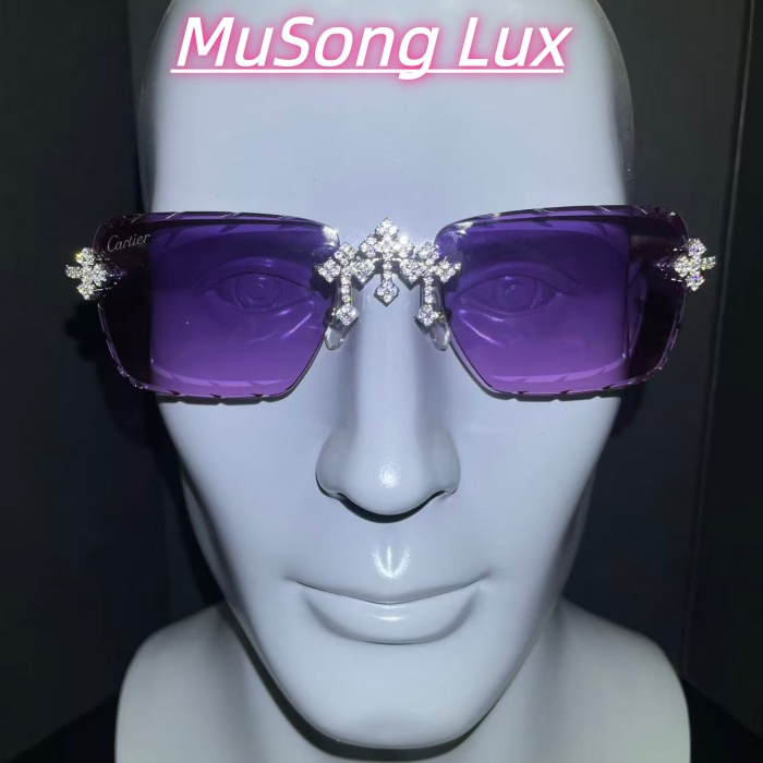 VVS Moissanite Cartier horn cross glasses