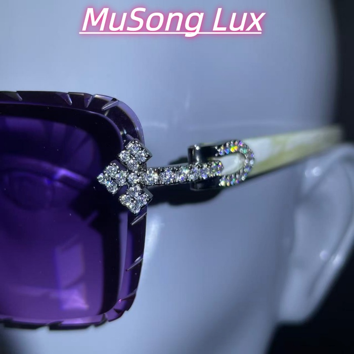 VVS Moissanite Cartier horn cross glasses