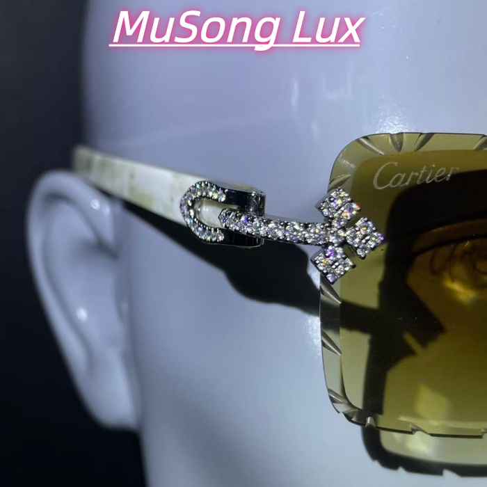 VVS Moissanite Cartier horn cross glasses