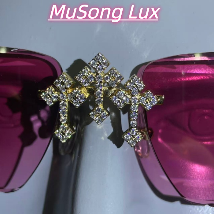 VVS Moissanite Cartier horn cross glasses