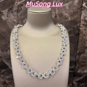 VVS Moissanite 925 Sterling Silver Bracelet with a large diamond 16mm 23inches