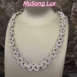 VVS Moissanite 925 Sterling Silver Bracelet with a large diamond 16mm 23inches