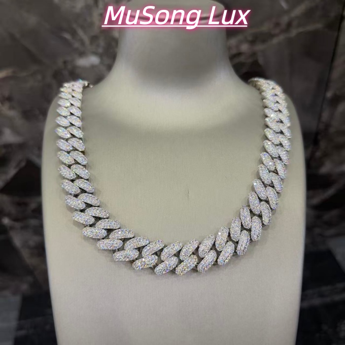 VVS Moissanite 925 Sterling Silver Miami Cuban Chain 20MM 22inches
