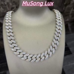VVS Moissanite 925 Sterling Silver Miami Cuban Chain 20MM 22inches