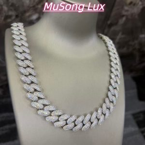 VVS Moissanite 925 Sterling Silver Miami Cuban Chain 20MM 22inches