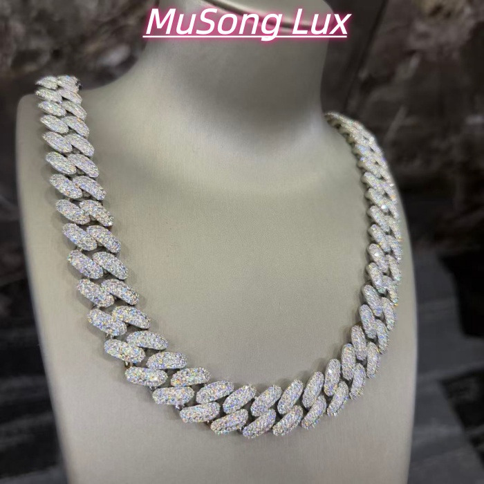 VVS Moissanite 925 Sterling Silver Miami Cuban Chain 20MM 22inches