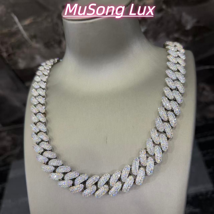 VVS Moissanite 925 Sterling Silver Miami Cuban Chain 20MM 22inches