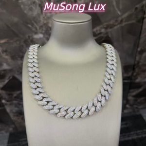 VVS Moissanite 925 Sterling Silver Miami Cuban Chain 20MM 22inches