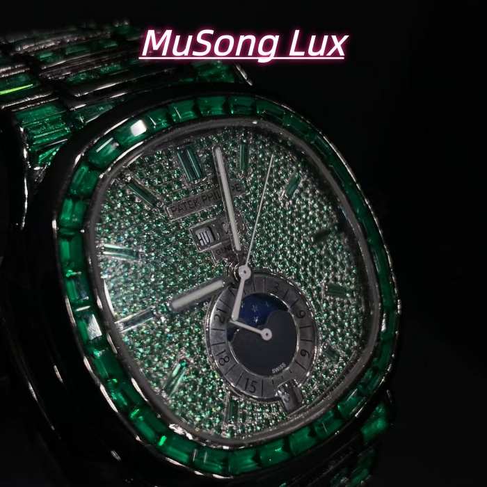 VVS Moissanite Patek Philippe 5711 Green Gemstone