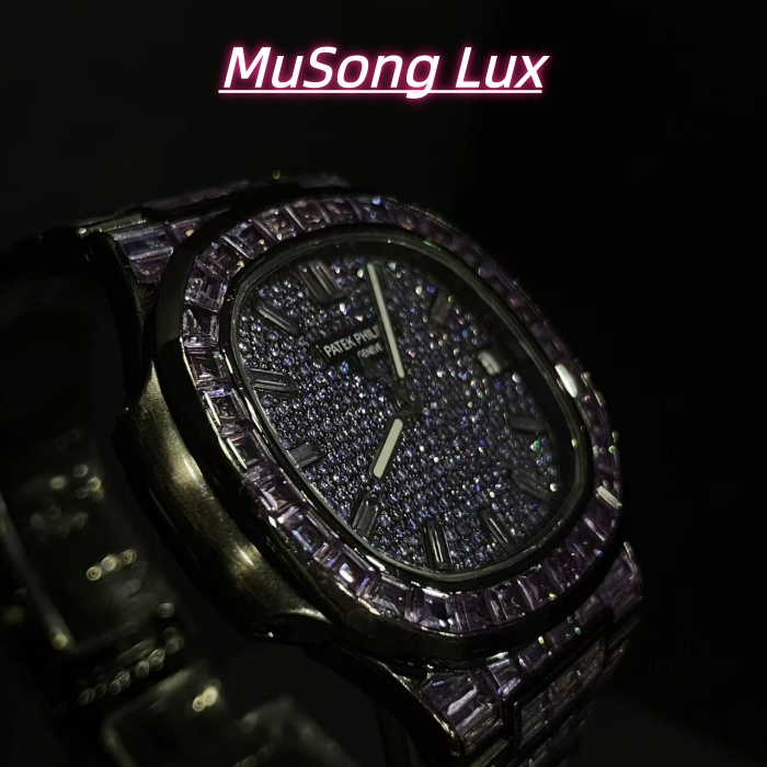 VVS Moissanite Patek Philippe 5711 with Purple Gemstones