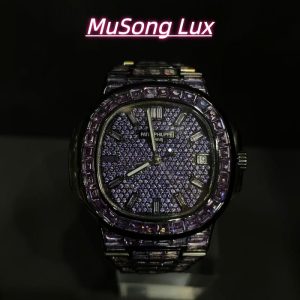 VVS Moissanite Patek Philippe 5711 with Purple Gemstones