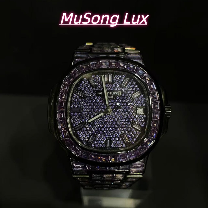 VVS Moissanite Patek Philippe 5711 with Purple Gemstones