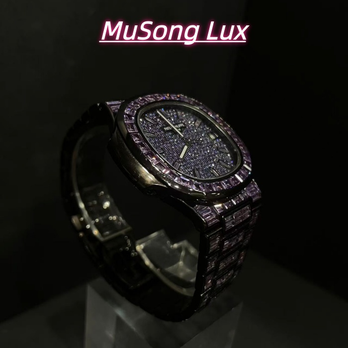 VVS Moissanite Patek Philippe 5711 with Purple Gemstones
