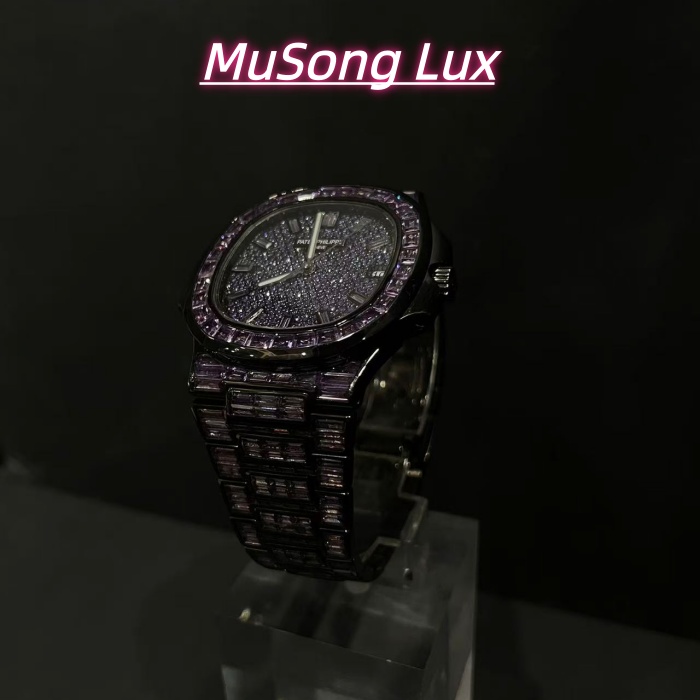 VVS Moissanite Patek Philippe 5711 with Purple Gemstones