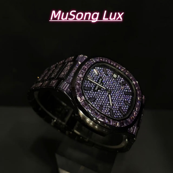 VVS Moissanite Patek Philippe 5711 with Purple Gemstones