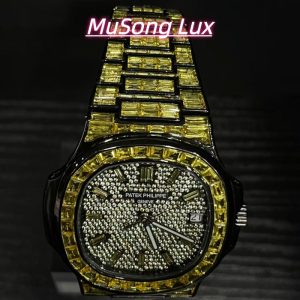 VVS Moissanite Patek Philippe 5711 with Yellow Gemstones
