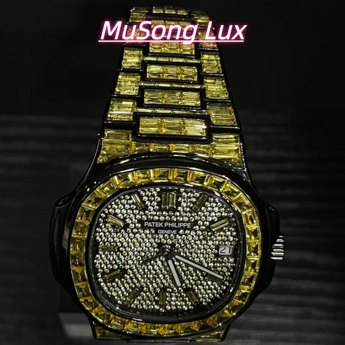 VVS Moissanite Patek Philippe 5711 with Yellow Gemstones