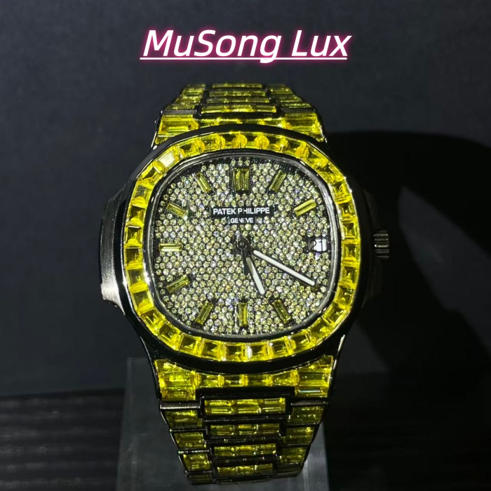 VVS Moissanite Patek Philippe 5711 with Yellow Gemstones